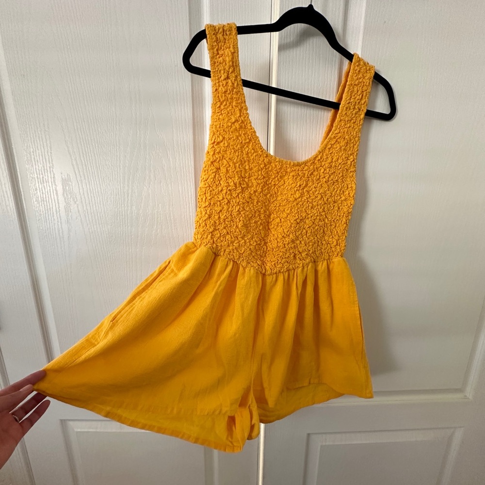 Free People Yellow Romper